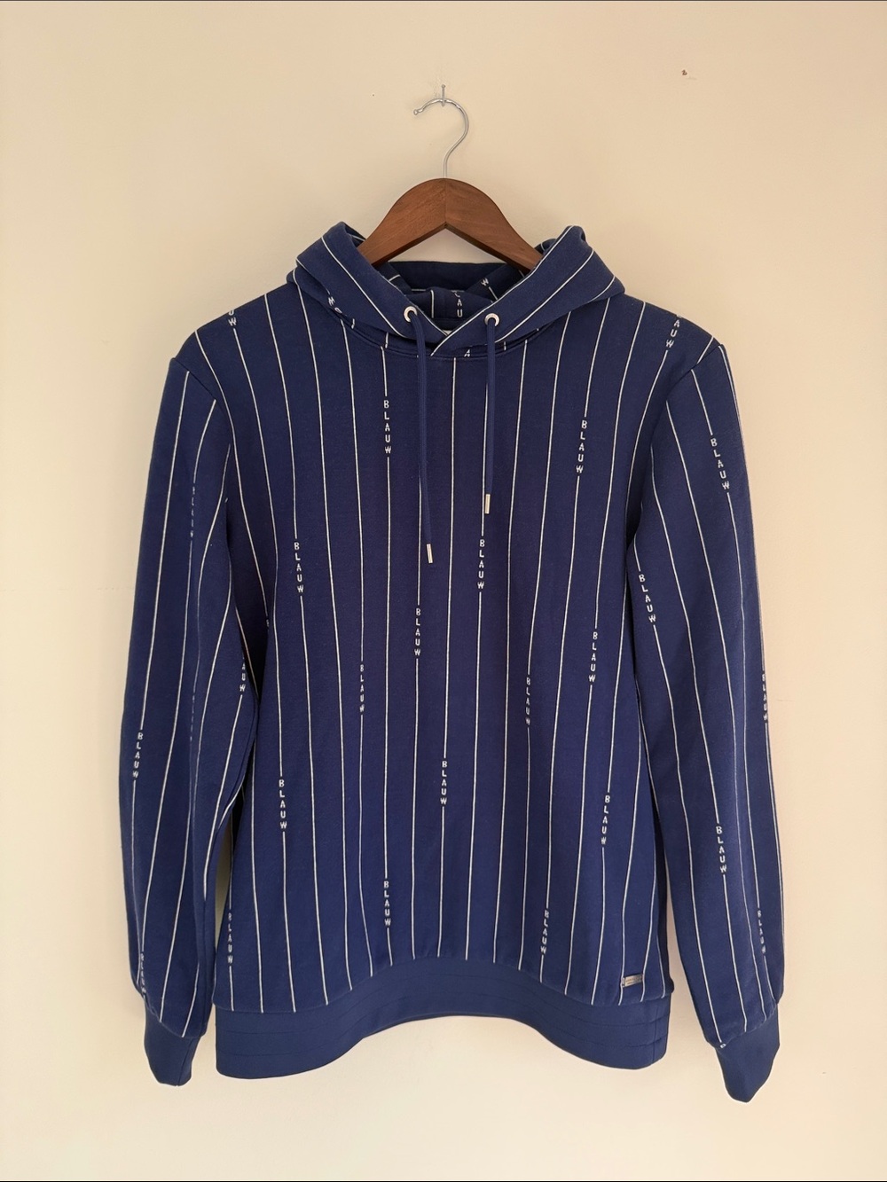 Scotch & Soda Blue Pinstripe Hooded Sweatshirt